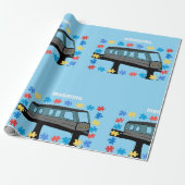 Monorail train car coaster autism puzzle geschenkpapier (Ungerollt)