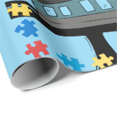 Monorail train car coaster autism puzzle geschenkpapier (Rolleneckpunkt)