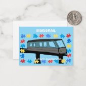 Monorail train car coaster autism puzzle  mitteilungskarte (Vorderseite/Rückseite Beispiel)