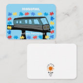 Monorail train car coaster autism puzzle  visitenkarte (Vorne/Hinten)