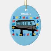 Monorail train neurodiverse autism puzzle keramik ornament (Rechts)