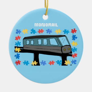Monorail train neurodiverse autism puzzle  keramik ornament