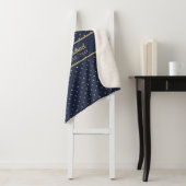 Monorgam Navy Blue Gold Punkt Newlyweds Wedding Sherpadecke (Beispiel)