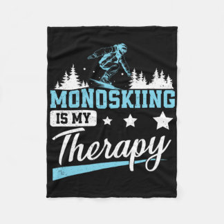 Monoskiing ist meine Therapie Lustiger Monoski-Ski Fleecedecke