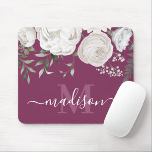 Monotherapie mit personalisiert rosa weißem Floral Mousepad