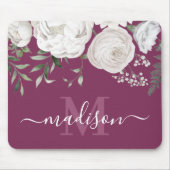 Monotherapie mit personalisiert rosa weißem Floral Mousepad (Vorne)