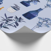 Monoton der modernen Blume und Vase, Topf mit Bot Geschenkpapier (Ecke)