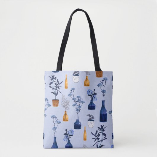 Monoton der modernen Blume und Vase, Topf mit Bot Tasche (Vorderseite)