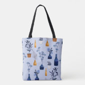 Monoton der modernen Blume und Vase, Topf mit Bot Tasche (Rückseite)