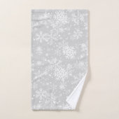 Monotone-Badetücher, Schneeflockendesign, graue Wa Badhandtuch Set (Handtuch)