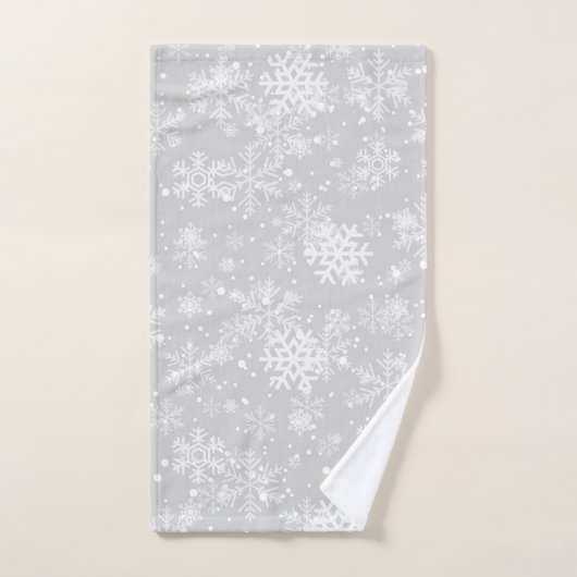 Monotone-Badetücher, Schneeflockendesign, graue Wa Badhandtuch Set (Handtuch)