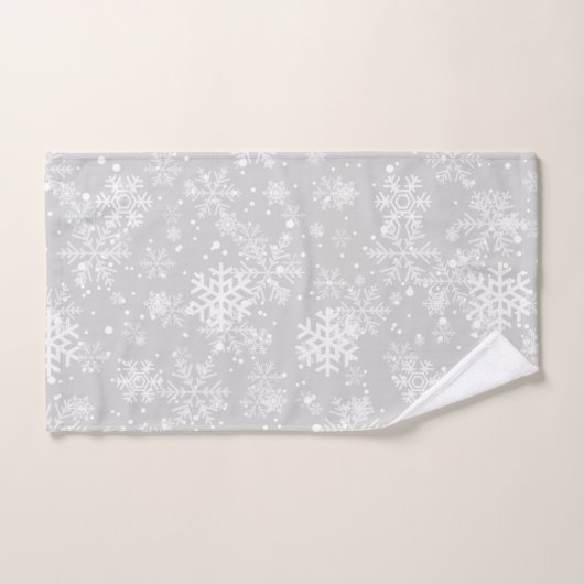 Monotone-Badetücher, Schneeflockendesign, graue Wa Badhandtuch Set (Handtuch)