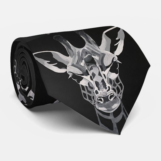 Monotone Giraffe Krawatte Design (Gerollt)