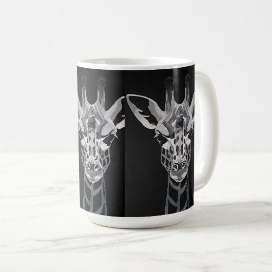 Monotone Giraffe Tasse (VorderseiteRechts)