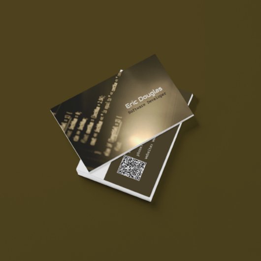Monotone moderne Software-Tech-Profi-QR-Code Visitenkarte