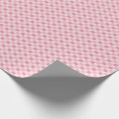 Monotone Pink Small Gingham Karo Geschenkpapier (Ecke)