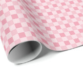 Monotone Pink Small Gingham Karo Geschenkpapier (Rolleneckpunkt)