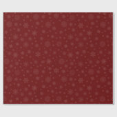 Monotone Winter Snowflake Crimson Red Geschenkpapier (Flach)