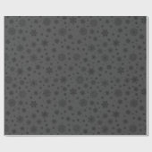 Monotone Winter Snowflake Kohle Geschenkpapier (Flach)