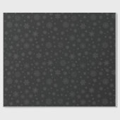 Monotone Winter Snowflake Kohle Geschenkpapier (Flach)