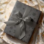 Monotone Winter Snowflake Kohle Geschenkpapier