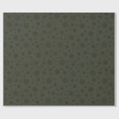 Monotone Winter Snowflake Pine Green Geschenkpapier (Flach)