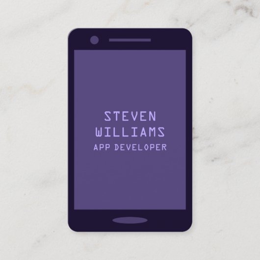 Monotones farbiges smartphone Imitat schaut Visitenkarte (Vorderseite)