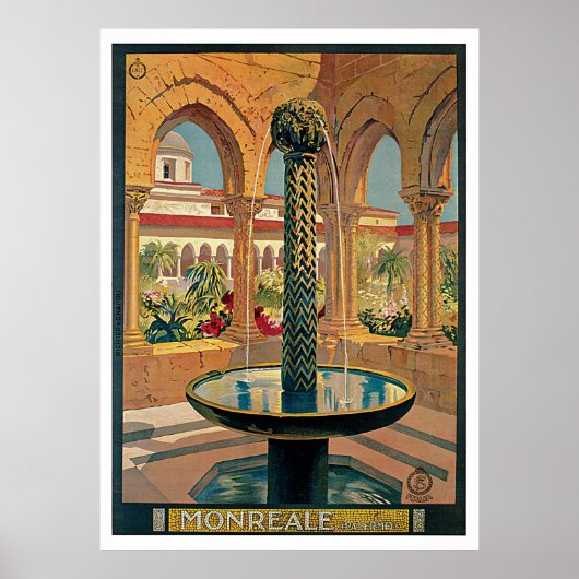 Monreale Italien Vintage Poster (Vorne)