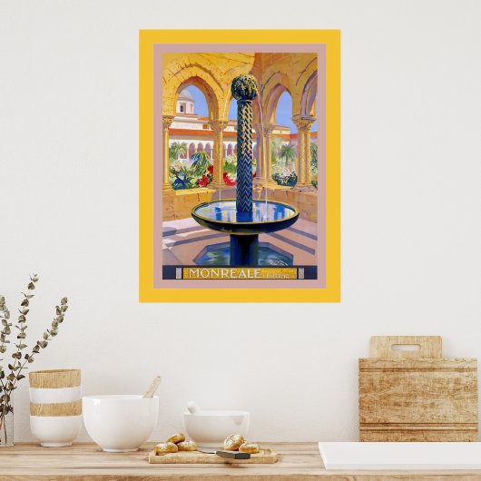 Monreale ~ Palermo ~ Vintage italienische Reise Poster (Küche)