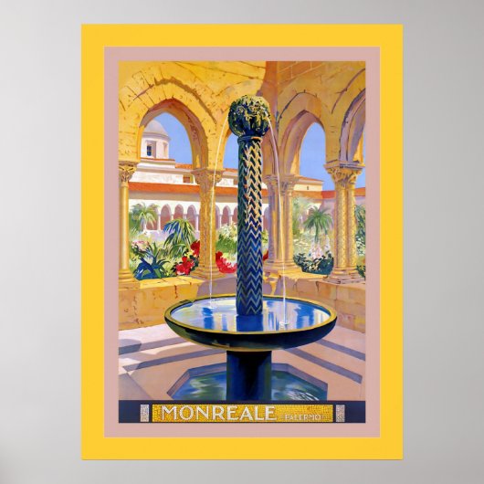 Monreale ~ Palermo ~ Vintage italienische Reise Poster (Vorne)