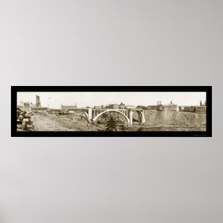 Monroe Bridge Spokane Foto 1911 Poster