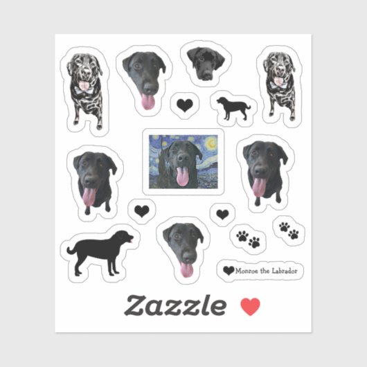 Monroe der Labrador Funny Dog Aufkleber (Blatt)