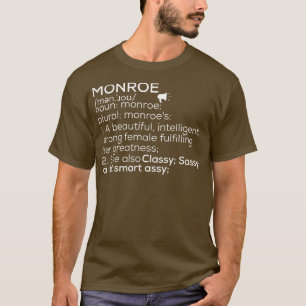 Monroe Name Monroe Definition Monroe Weibliche Bez T-Shirt