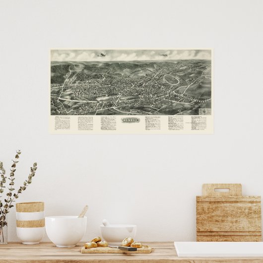 Monroe, NY Panoramic Map - 1923 Poster (Küche)