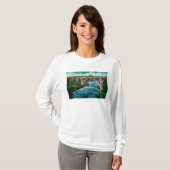 Monroe-Straßen-Brücke und Fälle auf Spokane-Fluss T-Shirt (Vorne ganz)