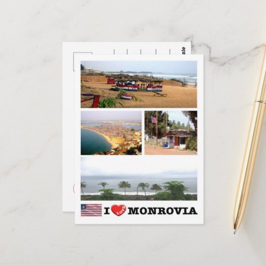 Monrovia - Liberia - I Liebe - Postkarte (Vorderseite/Rückseite Beispiel)