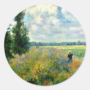 Monry - Mohnfeld bei Argenteuil Runder Aufkleber