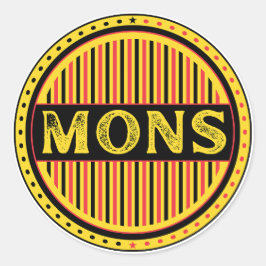 Mons City Pride Emblem – Belgian Identity Runder Aufkleber