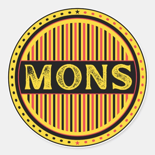 Mons City Pride Emblem – Belgian Identity Runder Aufkleber (Vorderseite)