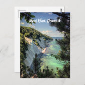 Møns Klint Denmark stilisiert Postkarte (Vorne/Hinten)