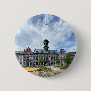 Mons oder Bergen alte Stadt in Belgien Reise Button