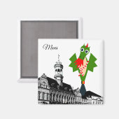 Mons - Stadt Doudou Ducasse Magnet (Vorderseite/Rückseite)
