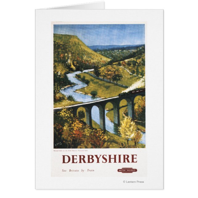 Monsal Dale, Zug und Viadukt Britische Eisenbahn (Vorne)