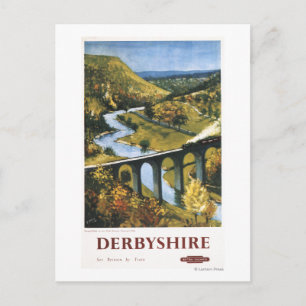 Monsal Dale, Zug und Viadukt Britische Eisenbahn Postkarte