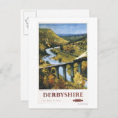 Monsal Dale, Zug und Viadukt Britische Eisenbahn Postkarte (Vorne/Hinten)