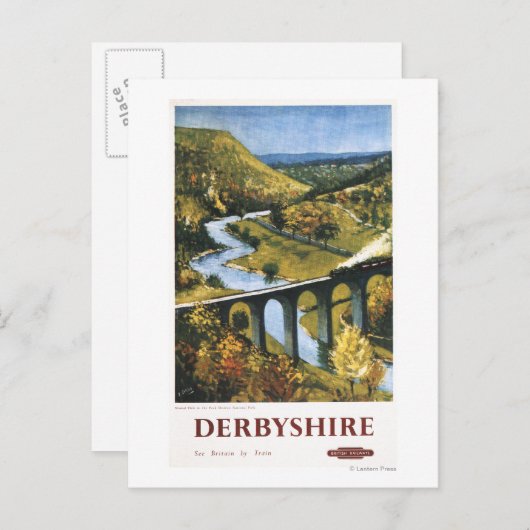 Monsal Dale, Zug und Viadukt Britische Eisenbahn Postkarte (Vorne/Hinten)