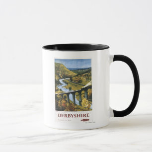 Monsal Dale, Zug und Viadukt Britische Eisenbahn Tasse