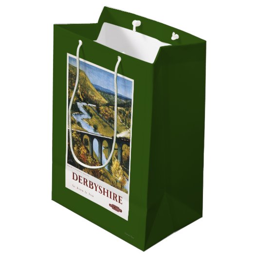 Monsal Tal, Zug und Viaduct British Rail Mittlere Geschenktüte (Rückseite Schrägansicht)