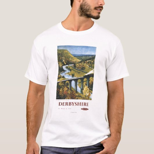 Monsal Tal, Zug und Viaduct British Rail T-Shirt (Vorderseite)