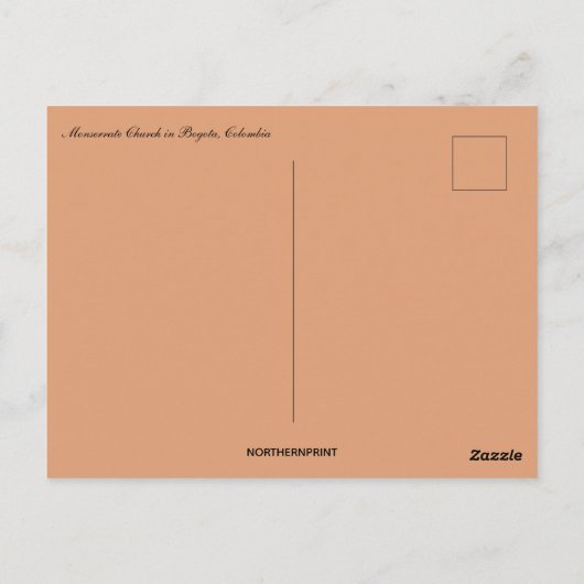Monserrate Church in Bogota Colombia Postcard Postkarte (Rückseite)